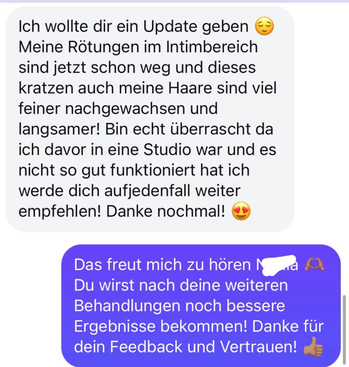 Kundenfeedback LaserLux Intimbereich